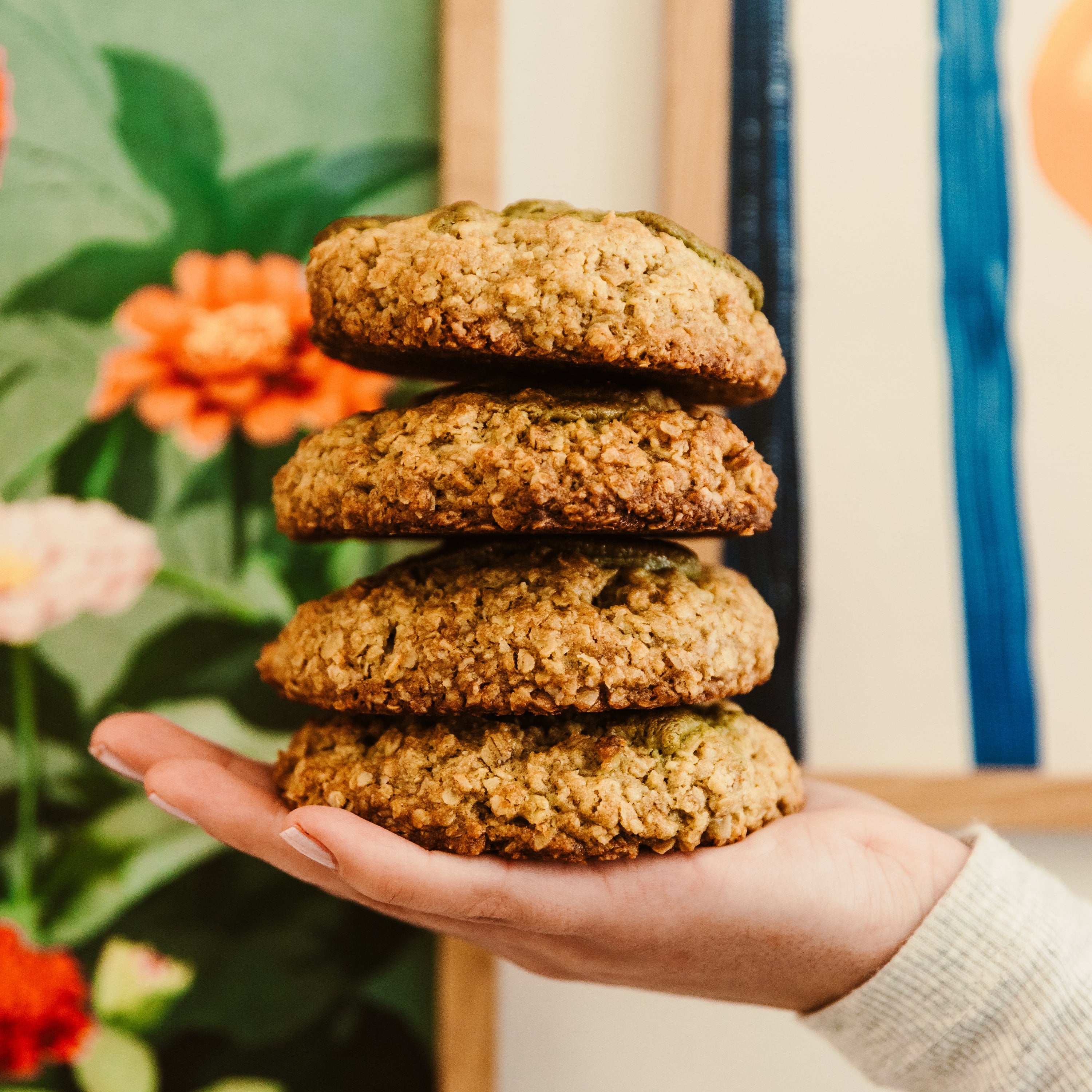 Galette à l'avoine pistache et chocolat blanc de chez La Bine