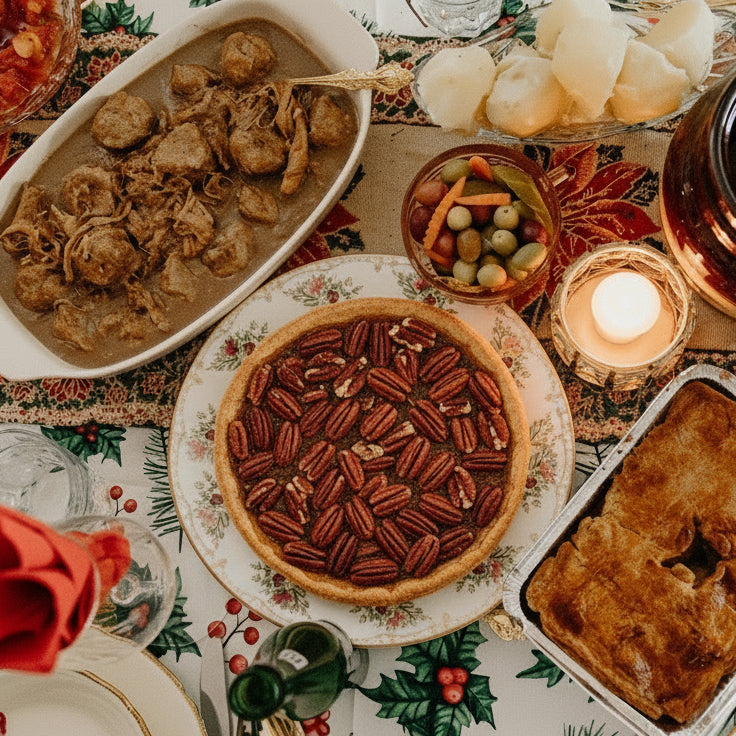 Repas maison pour 6 à 8 personnes – ragoût, pâté à la viande et tarte aux pacanes La Bine
