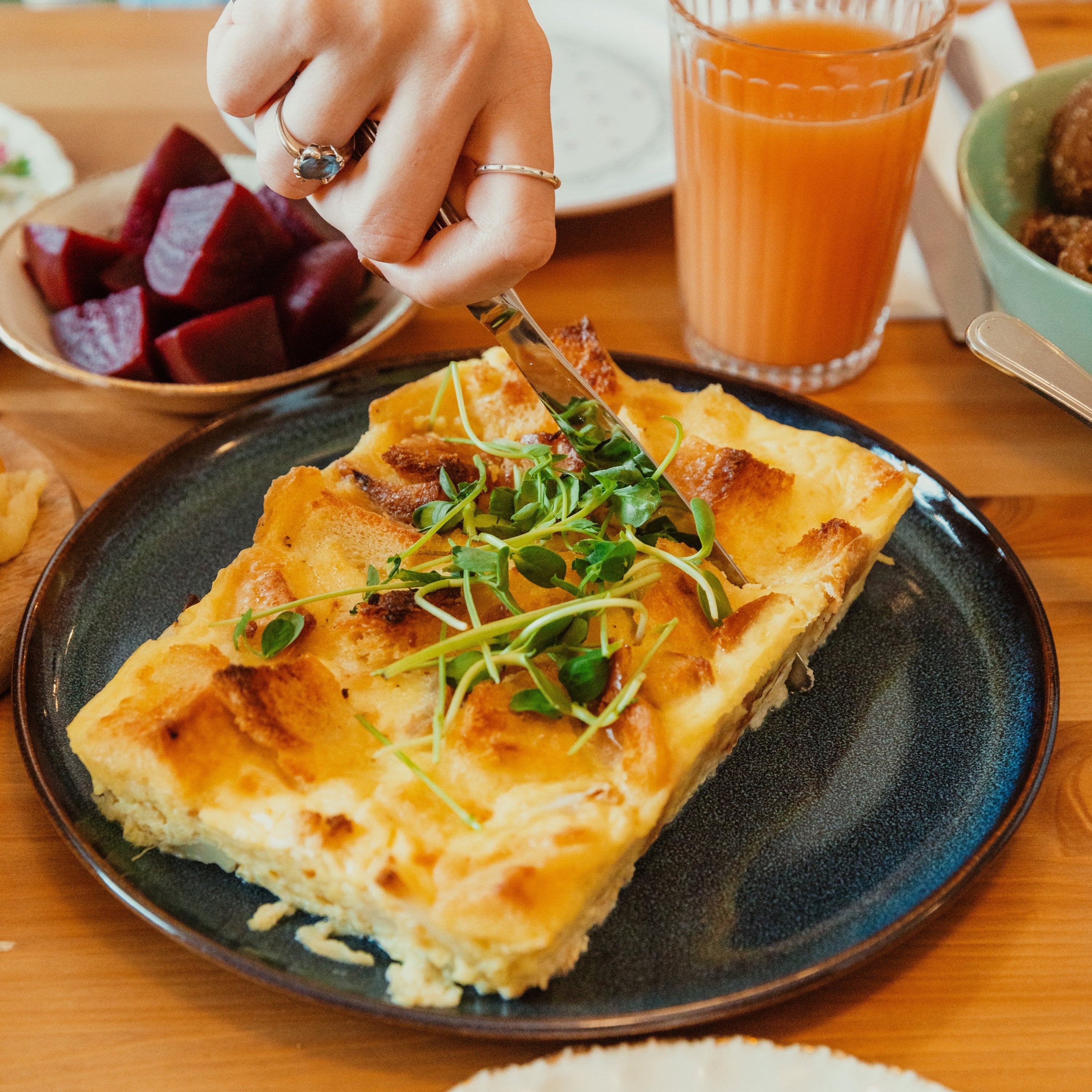 Notre quiche en croûte de pain de chez La Bine à Mascouche