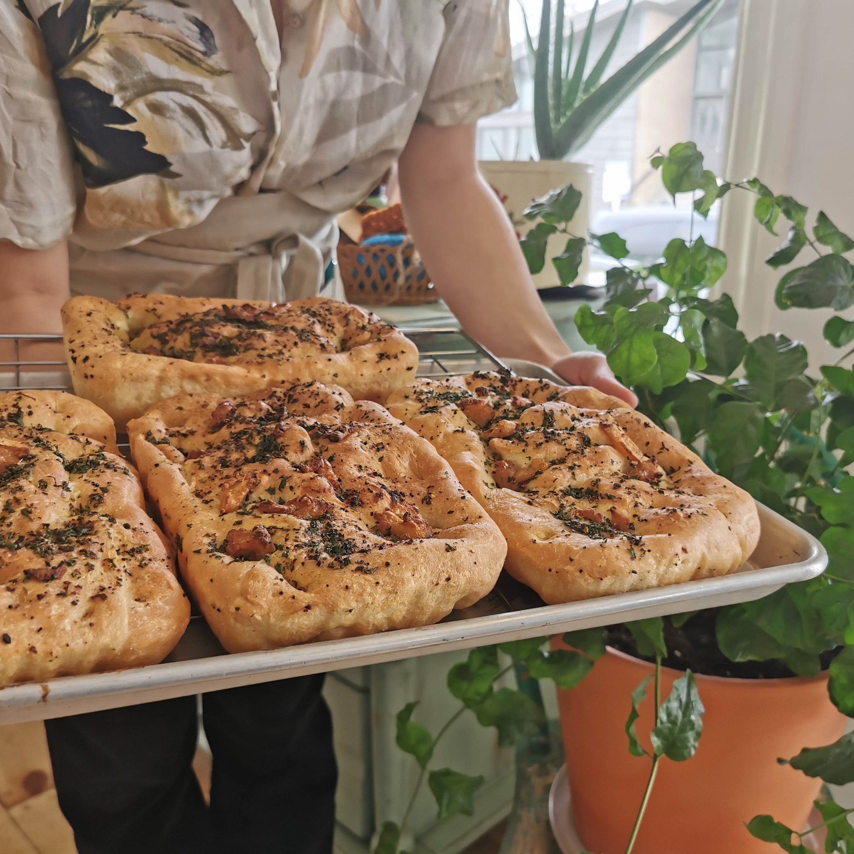 Focaccia à l'ail confit de chez La Bine à Mascouche
