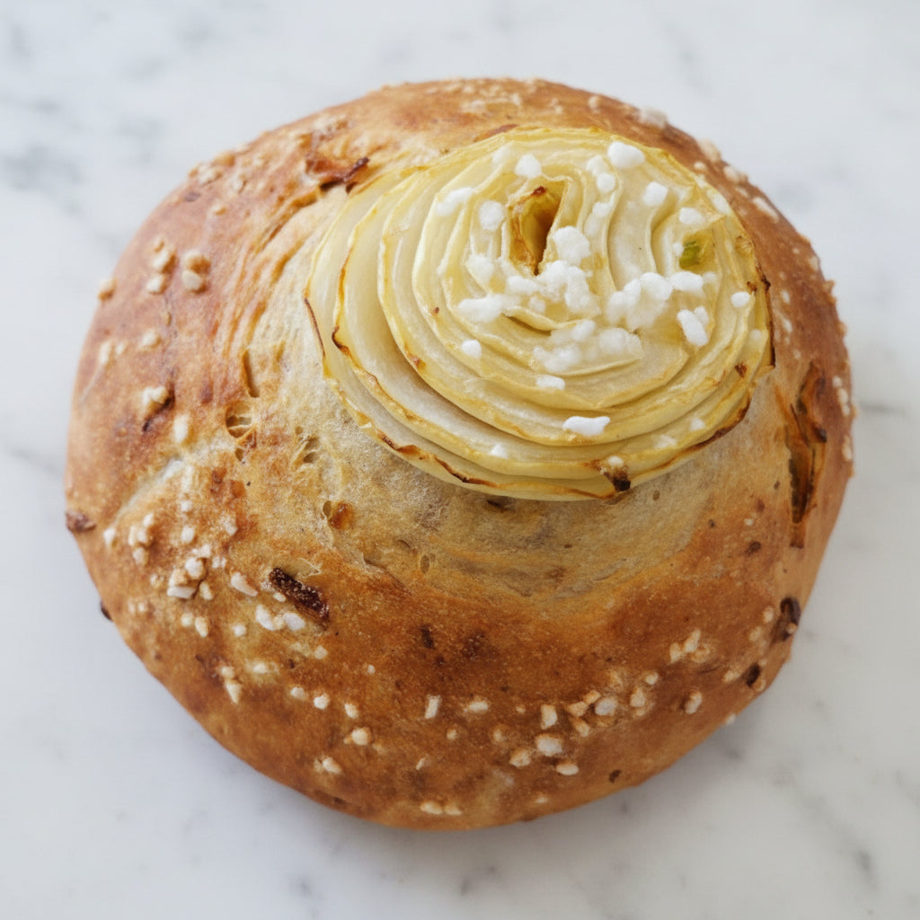 Pain soupe à l'oignons et croûte salée